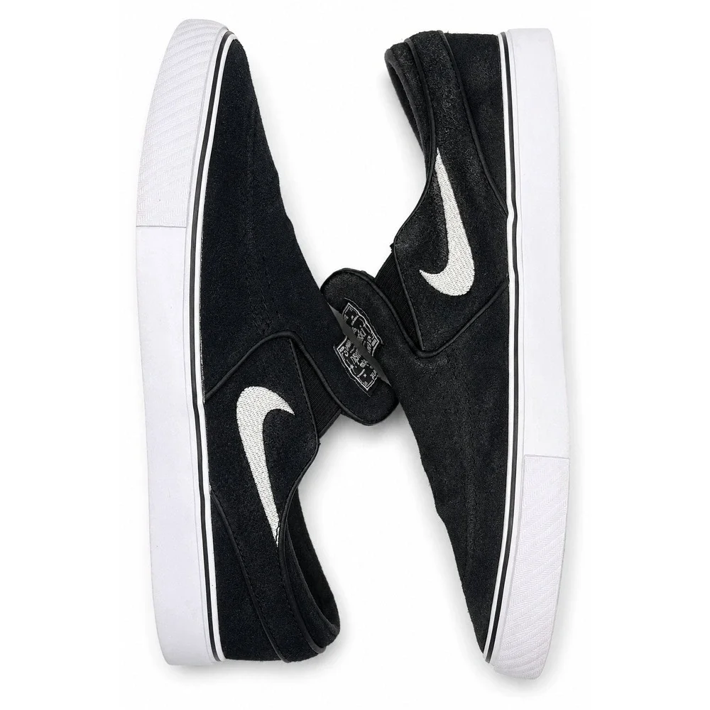 Nike SB Stefan Janoski+ Slip Men's Size 8 Black White Skate Sneakers FN5893-001
